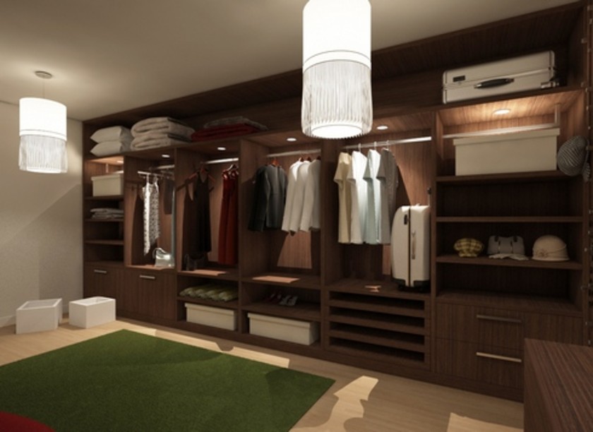 Классическая гардеробная комната из массива с подсветкой Улан-Удэ