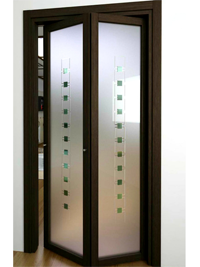Складные двери гармошка с матовым стеклом Улан-Удэ