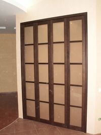 Двери гармошка с матовым стеклом и накладными разделителями Улан-Удэ
