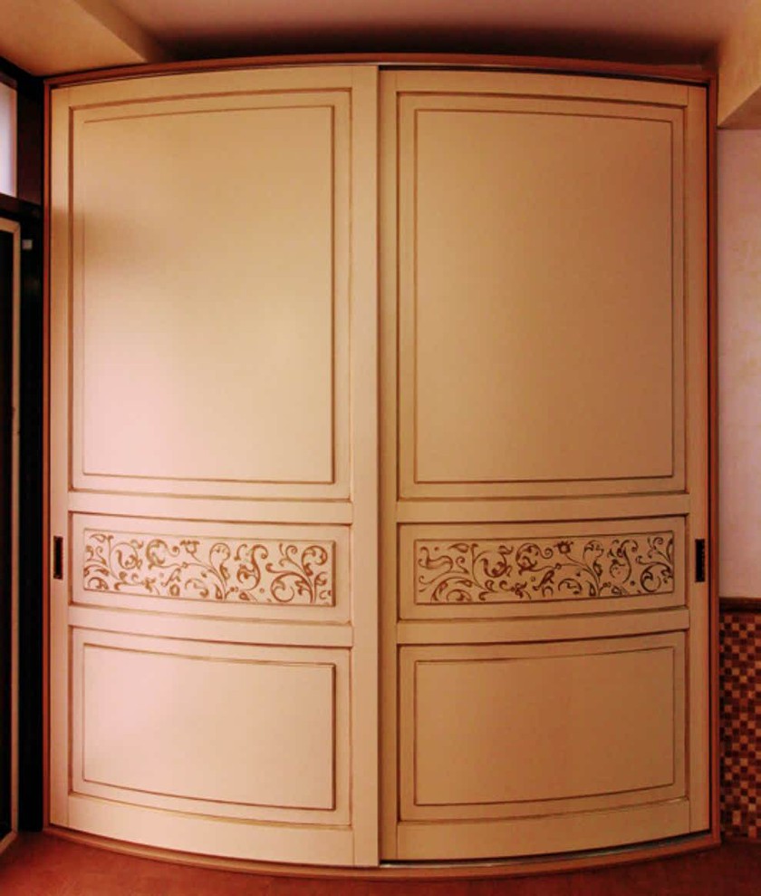Радиусный шкаф купе с фрезеровкой, эмаль Улан-Удэ